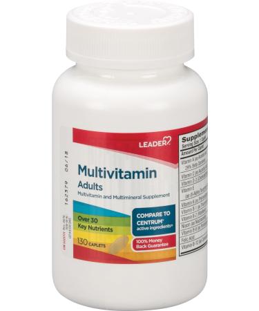 Leader Adult Multivitamin Caplets 130 Ct. Daily Nutritional Support for Overall Wellness 130 Multivitamin