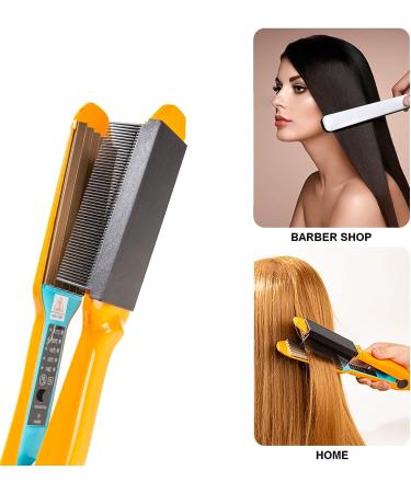Women's DIY Combs Attachment for Hair Straightening Flat Iron - Professional or Home Use Styling Tool - Barber Straightening V Comb - Black - Buy Online on GoSupps.com