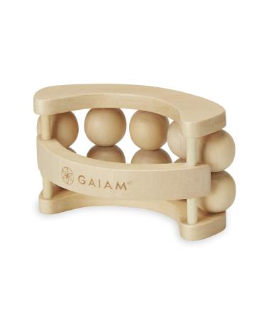 Gaiam Relax Massage Ball Roller - Handheld Wooden Total Body Massager for Back, Neck, Foot, Calf, Leg, Arm | Deep Tissue Massager Relief for Sore Muscles