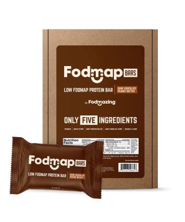 Fodmazing Fodmap Bars, Low Fodmap Protein Bar, Made with Four Simple Ingredients, Gut Friendly IBS Friendly Snacks, Amazing Taste, Fodmap Approved (12 Count, Dark Chocolate Peanut Butter)