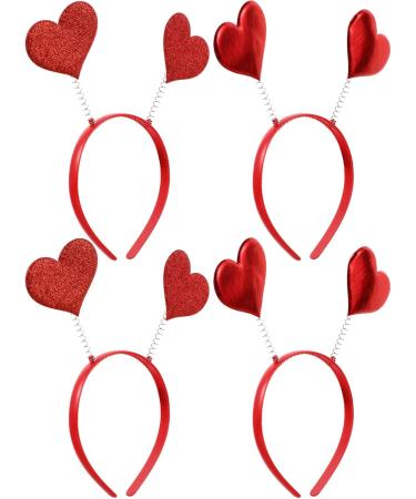 Minkissy 3D Red Glitter Heart Headband - 4-Piece Hair Accessories for Valentine's Day & Weddings - Buy Online on GoSupps.com