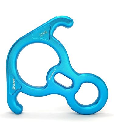 EMMRAGNO 50KN Rescue Figure 8 Descender - Large Bent-Ear Belaying Device | Aluminium Alloy Rappelling Device in Blue - Buy Online on GoSupps.com