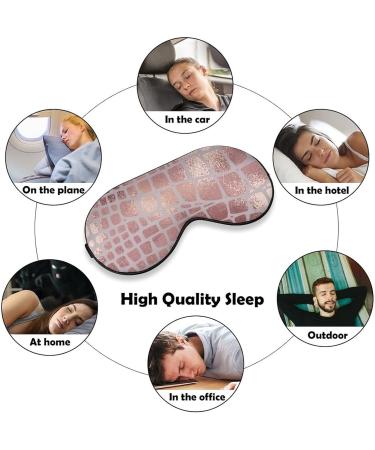 Buy Rose Gold Snake Skin Sleep Mask for Women | Adjustable Eye Shades with Elastic Strap - Perfect for Travel & Relaxation - Buy Online on GoSupps.com