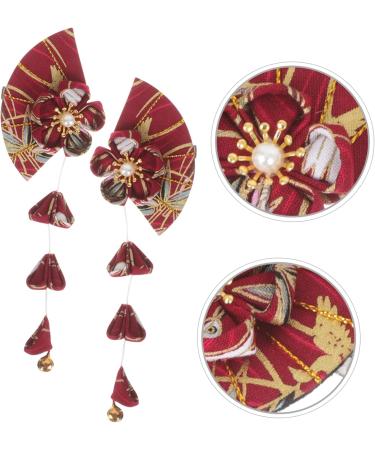 Amosfun 1 Pair Adhesive Clips Womens Hair Accessories Traditional Japanese Hair Tiaras for Girls Flower Hair Clips for Women Hair Barrettes for Women Bride Cherry Blossoms Cloth China - Buy Online on GoSupps.com