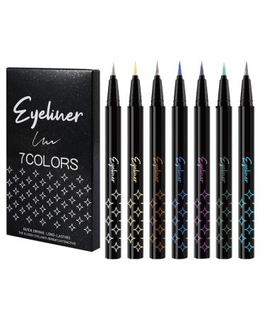 Glitter Liquid Eye Liner Colorful Eye Shadow Pencil Highly Pigmented Eye Liner | Colorful Eye Shadow Pencil Eyebrow Pen Highly Pigmented Longer-Lasting Colorful Eye Liner