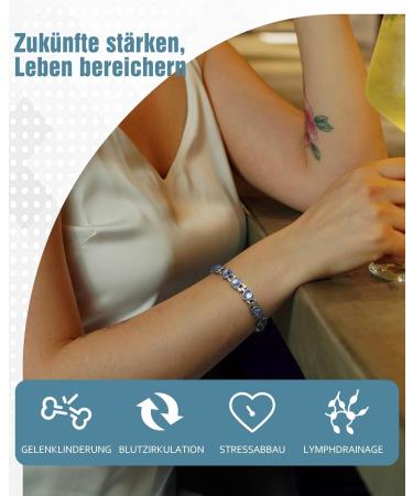 JECANORI Women s Titanium Steel Magnetic Bracelet - Ultra Strong 3500 Gauss - Health & Wellness Crystal Blue Magnetic Jewelry - Buy Online on GoSupps.com