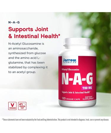 Jarrow Formulas N-A-G 700 mg - 120 Veggie Caps | Joint Support & Immune Health - Buy Online on GoSupps.com