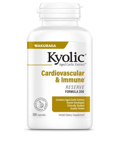Kyolic Aged Garlic Extract Formula 200, Cardiovascular & Immune, Reserve 120 Capsules (Packaging May Vary) 120 Count (Pack of 1)