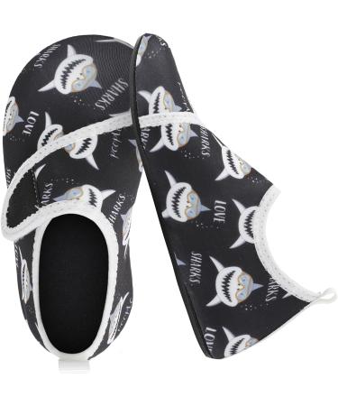 JIASUQI Kids Water Shoes Quick Dry Barefoot Aqua Socks - Black Shark, Size 12/12.5 UK Child - Buy Online on GoSupps.com