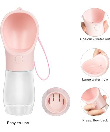 MAEXUS Dog Water Bottle | Portable Travel Bowl for Dogs | Leak Proof Puppy Dispenser | Outdoor Walking, Hiking | Food Grade | 12 Oz, Pink - Buy Online on GoSupps.com