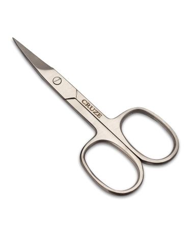 CRUZE Nail Scissors - Cuticle Extra Fine Curved Scissors for Manicure, Eyelashes, Eyebrow, Toenail for Women and Men - Small Beauty Scissors for Grooming