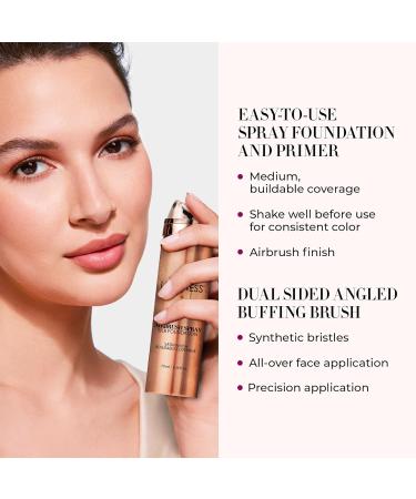 LUMINESS Silk Spray Airbrush Foundation & Hydrating Primer Kit - Lightweight Buildable Coverage for Seamless Blending - Fair Warm Satin Finish - International Shipping Available - Buy Online on GoSupps.com