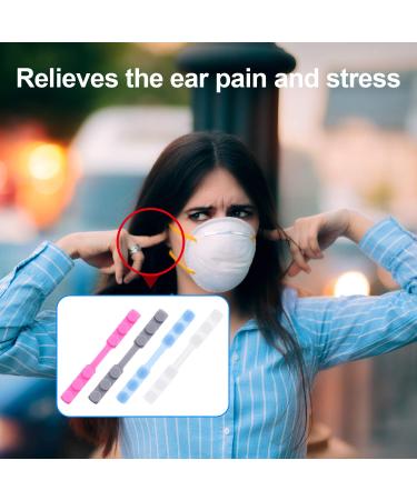 12Pcs Mask Extender Hook Adjustable Silicone Anti-Tightening Ear Grips - Relief from Pressure and Pain (Blue Pink White Gray) - Buy Online on GoSupps.com