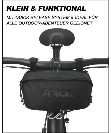 Avor Bar Bag Mini Black Eclipse | Water-Repellent Handlebar Pocket | 1L Volume | 2 Indoor Pockets | Sustainable & PFC-Free - Buy Online on GoSupps.com