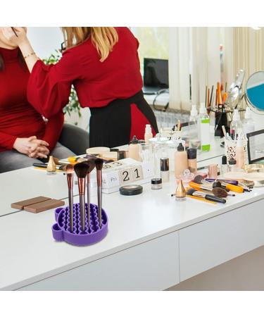 2 1 Makeup Brush Cleaning Pad Portable Hair Brush 2 in 1 Silica Gel Carpet Purple - Buy Online on GoSupps.com