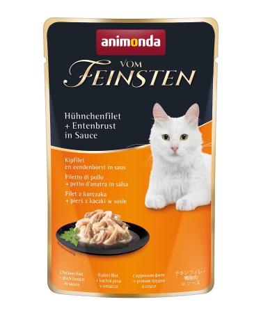 Animonda of the finest adult cat food wet food for adult cats with chicken fillet + duck breast in sauce in a fresh bag 18 x 50 g with chicken fillet + duck breast in sauce 50 g (18 pack)