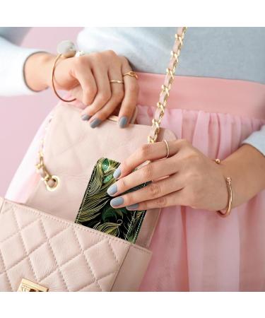 Stylish Leather Lipstick Case with Mirror - Mini Organizer for Lip Gloss & Lipstick - Peacock Feather Design - Buy Online on GoSupps.com