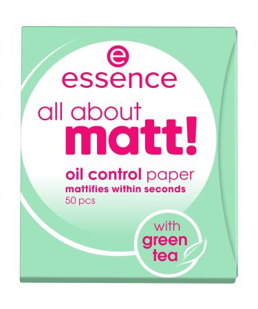 Essence all about matt!Oil Control Paper Matting Paper Powder Paper Transparent Glossy Sorbating Matt Nanoparticles Free without Perfume Oil -free (50 pieces)