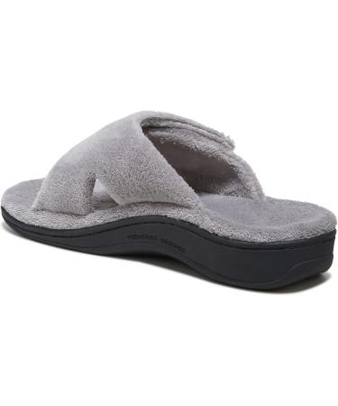 Vionic Women's Indulge Pauline Slipper - Comfortable Open Toe Spa Slippers with Arch Support & Three-Zone Comfort | Light Grey Size 9 Med - Ideal for Ladies - Buy Online on GoSupps.com