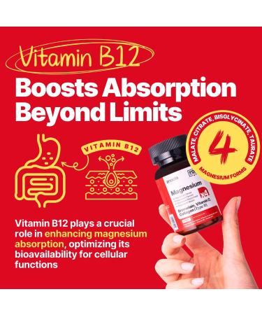 anocin 4X Magnesium Complex 200 mg + Magnesium Glycinate + Citrate + B12 High Absorption + Taurate + Malate + Bromelain+Collagen (Type II)+Hyaluronic Acid+Heart Muscle+Joint Support 60-Day - Buy Online on GoSupps.com