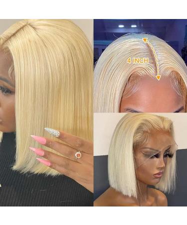 Superlook Blonde Bob Wig Human Hair 613 Lace Front 10 13X4 HD Transparent Pre Plucked 180% Density Short Wig for Women - Buy Online on GoSupps.com