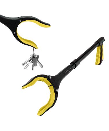 Grabber Reacher Tool 19 Inch Long, Foldable Pick Up Stick - Strong Grip Magnetic Tip - Heavy Duty Trash Picker Claw Reacher Grabber Tool Elderly Wheelchair Mobility Aid (Yellow)
