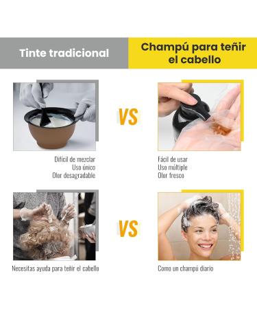 KINGMING Black hair color shampoo for gray hair 3in1 hair color shampoo for men and women Black Hair Dye Shampoo for gray hair shampoo against gray hair 500 ml - Buy Online on GoSupps.com