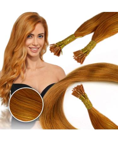 Remyhaar.eu colorful hair strands remy real hair extensions colored high-tip hair extension (50x 0.5g orange) 50 strands orange