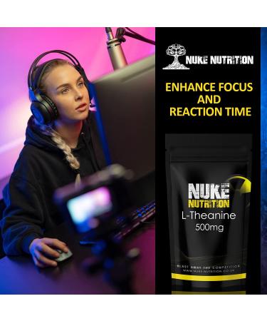 Nuke Nutrition L-Theanine 500mg - 120 Tablets | Enhanced Sleep Aid | Boost Focus & Relieve Stress | Pure & Natural Formula | Filler-Free | Easy Swallow Pills - Buy Online on GoSupps.com