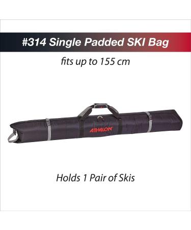 Athalon Single Padded Ski Bag - Black | Durable & Protective Ski Travel Case - Buy Online on GoSupps.com