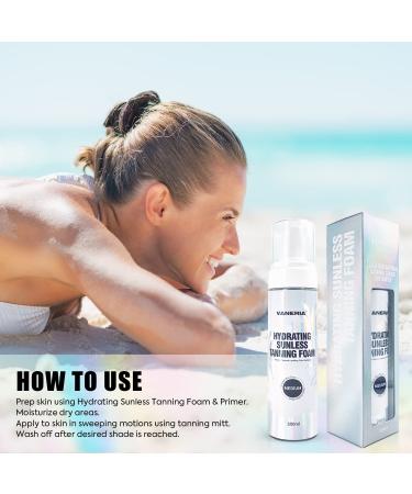 VANERIA Natural Self Tanner Mousse 200ml (Medium) - Vegan, Cruelty-Free, Quick Tan, Hydrating Formula - Instant Sunless Tanning Mousse for a Brown Fake Tan - Buy Online on GoSupps.com