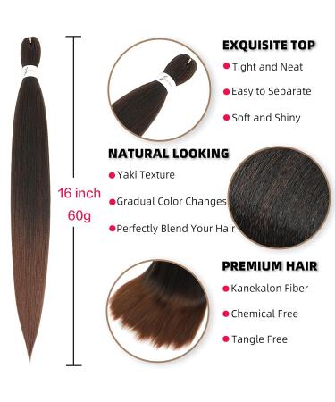 Xusuperb Pre-Stretched Braiding Hair 16 Ombre Extensions - 6 Packs Soft Yaki-Textur Kanekalon Braids (T1B/30#) - International Shipping Available - Buy Online on GoSupps.com