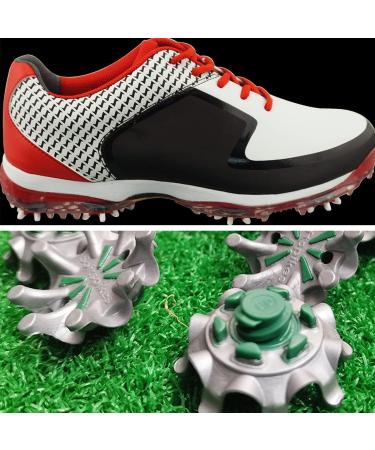 COOHLYEE 16 Pcs Golf Shoe Spikes Replacement - Easy Soft Fast Twist Studs 5mm Tooth Height - Green & Gray - Compatible with Most Golf Shoes - Buy Online on GoSupps.com
