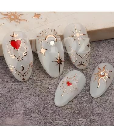 9 Sheets Nail Art Stickers Color Laser Butterfly Star Moon Sun Nail Decals Self-Adhesive Gold Silver Nail Supplies Manicure Art Design Decoration Accessories for Girls Women Nail Studio - Buy Online on GoSupps.com