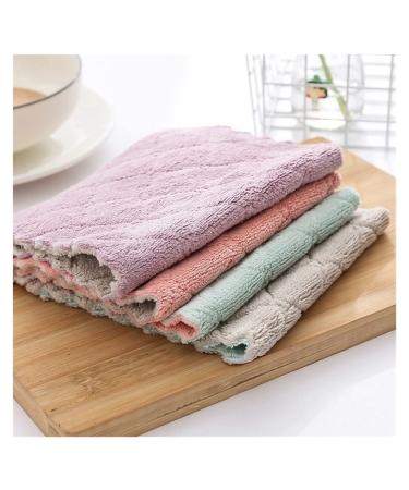 ROBAUN Lazy Rag Kitchen Cleaning Oil-Absorbing Double-Sided Scouring Pad Composite Absorbent Cleaning Towel Coral Velvet Rag Black