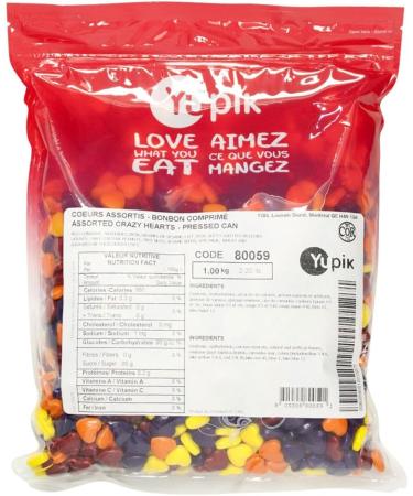 Yupik Assorted Crazy Hearts (Pressed Candy) 1Kg - Buy Online on GoSupps.com