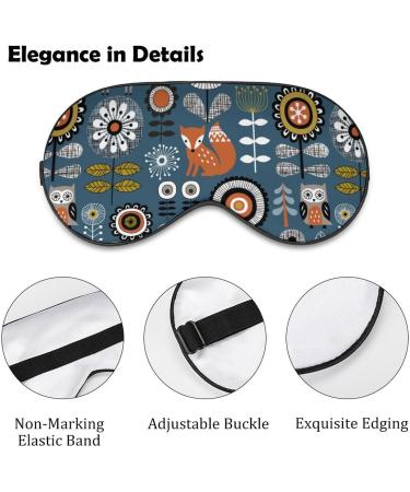 LynaRei Scandinavian Folk Art Woodland Animals Sleep Mask - Elastic Blackout Eye Mask for Full Night's Sleep and Travel - Style-1 - Buy Online on GoSupps.com