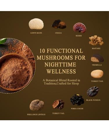 Mushroom Hot Cocoa with Magnesium Glycinate & L-Theanine GABA | 10-Mushroom Blend with Lion s Mane & Reishi | Supports Calm Focus & Relaxation | Cacao Powder No Melatonin | Keto & Vegan | 8.5 OZ - Buy Online on GoSupps.com