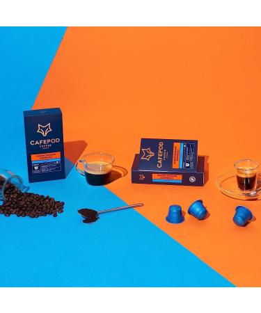 CafePod Coffee Pods Nespresso Compatible Decaf Supercharger Espresso 10 Aluminium Capsules Decaf Supercharger 10 count (Pack of 1) - Buy Online on GoSupps.com