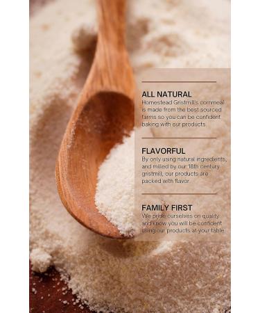Homestead Gristmill Stone Ground White Cornmeal - 10 lbs - Non-GMO, Chemical-Free, Made in USA - Buy Online on GoSupps.com