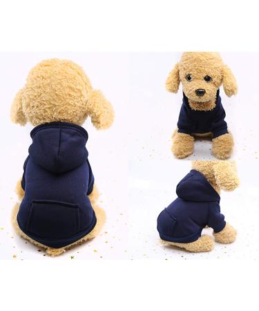 SATINIOR Winter Dog Hoodie - 2 Pack Small Dog Sweatshirts with Pocket, Warm Cotton Coat for Dogs, Puppy Costume (M) Dark Blue/Wine Red - Buy Online on GoSupps.com