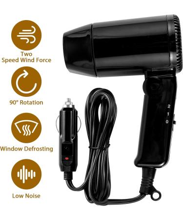 SHASUXTING 12V Car Styling Hair Dryer 2 Speed Car Hair Blow Dryer with Foldable Handle Compact Car Hair Dryer Available Hot and Cold Wind Car Styling Hair Blower for Self-Driving Travel Window Defrost Black - Buy Online on GoSupps.com