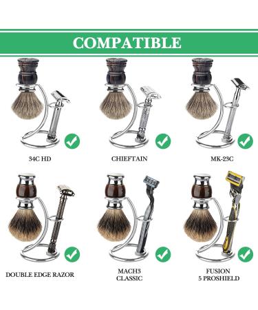 Linkidea Shaver Kit Storage Stand - Stainless Steel Holder for Safety Razor & Shaving Brush | Perfect for Bathroom & Shower | Compatible with Manual Razors (Silver - Buy Online on GoSupps.com