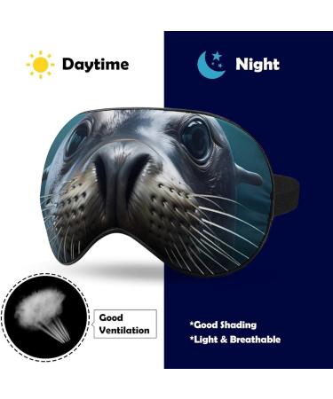 Cute Sea Lion Sleep Eye Mask | Adjustable Light Blocking Blindfold for Men & Women - Best Sleep Accessory - Buy Online on GoSupps.com