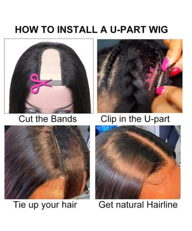 AliPearl Brazilian Straight Human Hair U Part Bob Wig - 10 inch, 180% Density, Natural Black - for Black Women - Buy Online on GoSupps.com