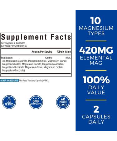 Vitalibre 10 in 1 Magnesium Complex 120 Capsules and Magnesium Glycinate 240 Capsules - Buy Online on GoSupps.com