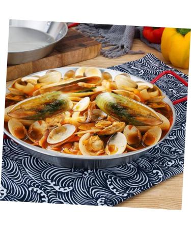 HOMSFOU 3pcs Skillet Pan Stainless Steel Paella Cooking Pan Outdoor Paella Pan Nonstick Frying Pans Camping Pan Paella Cooking Pot Skillet with Lid Wok Kitchen Gadget Kitchen Supplies Egg 28*24.5CMx3pcs Silverx3pcs - Buy Online on GoSupps.com