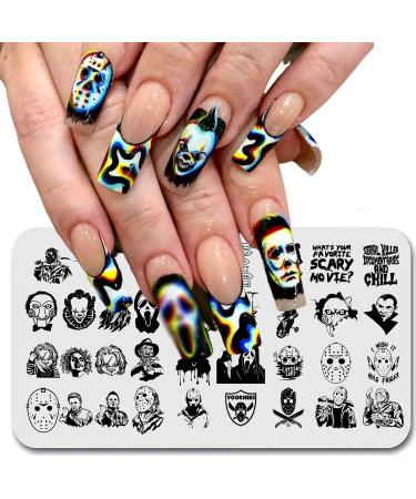 Halloween Nail Stamping Plate & Kit | Scary Movie Characters | DIY Horror Nail Art for Women & Girls - Buy Online on GoSupps.com