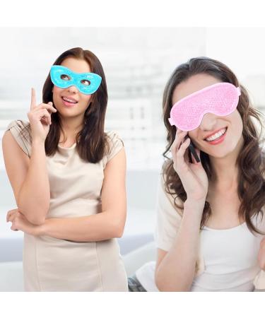 Piwosgol 2-Piece Cooling Eye Mask Set | Reusable Gel Therapy for Migraines Swollen Eyes & Dryness - Blue & Pink - Buy Online on GoSupps.com