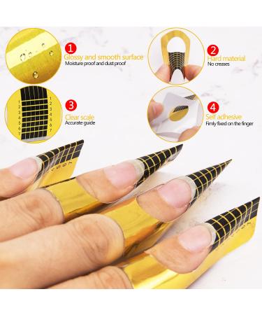 500 PCS Acrylic Nail Forms | Polygel Nail Extension Guide Stickers - Gel Nails Art Paper for DIY Manicure Design - Buy Online on GoSupps.com
